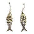 Sterling Silver Wiggling Fish Pierced Earrings