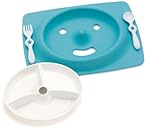 Skip Hop Mate Feeding Plate and Utensils - Sky Blue