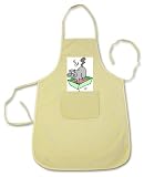 100% Cotton Apron with image: gray, box, cat, litter, house