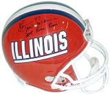 J Leman Illinois Fighting Illini Autographed Replica Full Size Helmet with 07 All-American and 08 Rose Bowl Inscriptions