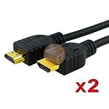 2 PACK 6ft Ultra High Speed HDMI Cable, Version 1.3 Category 2, 1080p, Mac