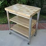 Oasis Concepts Stainless Steel/Wood The Deluxe Flip and Fold Island, Natural