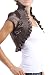 Womens Cropped Sleeves Ruffle Stretch Shrug Bolero Casual Formal Jacket, Small, Charcoal Gray
