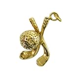 14K Gold Vintage Golf Clubs Charm