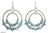 Amazonite earrings, 'Blue Sky Cloud' 2 W 2.8 L