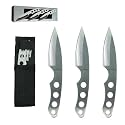 Set 3 Ninja Stealth Silver Throwing Knives with Nylon Case