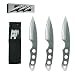 Set 3 Ninja Stealth Silver Throwing Knives with Nylon Case