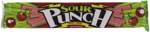 American Licorice Sour Punch Straws, Cherry, 2-Ounce Boxes (Pack of 24)