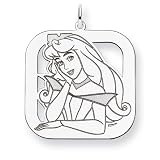 Sterling Silver Disney Aurora Square Charm