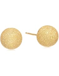 14k Italian Yellow Gold Laser Finished Ball Studs