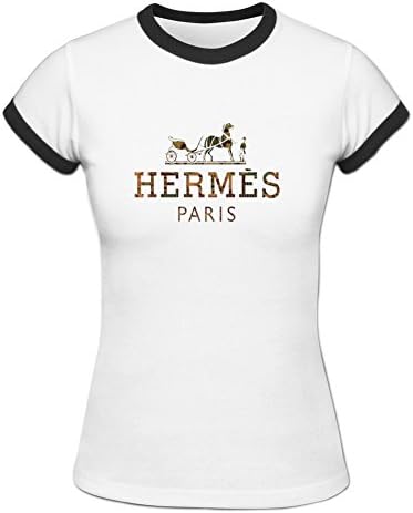 ZIYANG Women's Hermes Graphic Printed Ringer T Shirt XL White