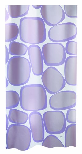 Imperial Spirella Baya Textil-Duschvorhang mit Perl-Effekt, Polyester, 120&nbsp;x&nbsp;200&nbsp;cm, wei&szlig;/ violett/ blasslila