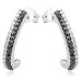 10k White Gold Black and White Diamond J-Hoop Earrings (1/2 cttw)