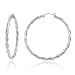 Sterling Silver Tarnish-Free 3mm x 45mm Twist Hoop Earrings