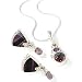Sterling Silver Multi-Gem Pendant & Earrings Set