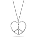 10k White Gold Diamond Heart Peace-Sign Pendant (1/10 cttw, I-J Color, I2-I3 Clarity), 18\