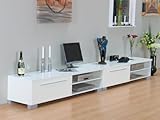 XL TV Schrank Samos Tisch Lowboard weiß hochglanz Neu