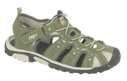 Mens PDQ Toggle & Touch Fastening Sports Sandals KHAKI size 8