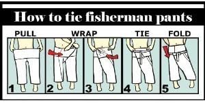 Thai Fisherman Pants 3/4 (32" long) Mid-Calf Wrap Yoga Spa Massage Pregnancy Trousers Light Cotton Blue