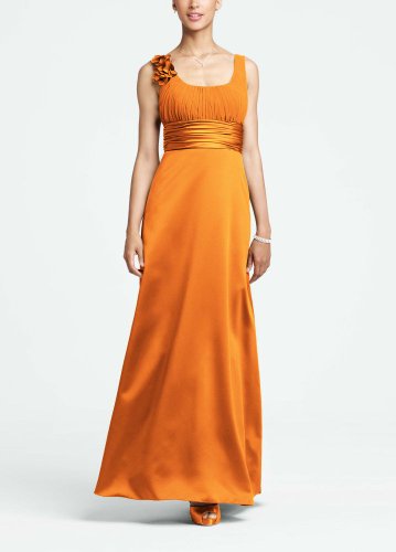 David’s Bridal Bridesmaid Dresses Elegant Satin and Chiffon Ball Gown Style F14050