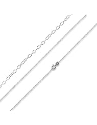 Sterling Silver Italian Cable Chain Necklace 1.1mm (14", 16", 18" Inch Lengths)
