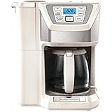 BLACK+DECKER CM5000WD 12-Cup Mill and Brew Coffeemaker, White/Silver