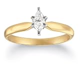  : 14k Yellow Gold Marquise Solitaire Diamond Engagement Ring (1/4 ct, H-I Color,  SI2-I1 Clarity), Size 8