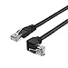 CableCreation Angle CAT6 Ethernet Patch Cable(3.3 Feet), Downward Angled LAN Cable with 50Uâ€Gold Plated Contact, Black Color