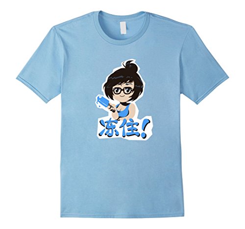 Men's Overwatch Mei Beat the Heat Spray Tee Shirt Large Baby Blue