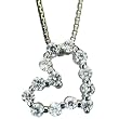 Diamond Cubic Zirconia Journey Heart Platinum Overlay CAREFREE Sterling Silver Pendant Necklace