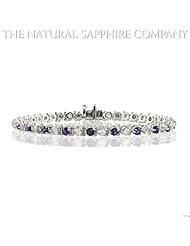 5.61.00ct. Natural Sapphire Bracelet (22 Blue Sapphires and 22 White Sapphires) 7"