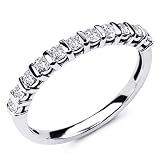 14K White Gold Channel Bridal Sets Round-cut Diamond Ladies Women Wedding Band Ring (0.4 CTW., G-H Color, SI1-2 Clarity)