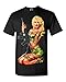 shop4ever Marilyn Soldier Rifle Tattoo T-Shirt Large Black
