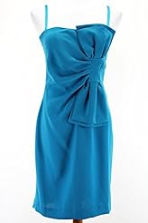 Polyester Pleated  Applique Spaghetti Strap Bodycon Dress  With a Bow(s)