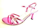 Womens Pink Diamante Strappy Heels Dress Shoes