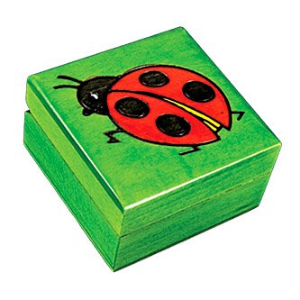 Ladybug Wood Polish Jewelry Keepsake Box Lady Bug (Assorted Colors)
