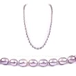 Single Strand 22 Inch 7-8mm purple Oval Shape Freshwater Cultured Pearl Necklace