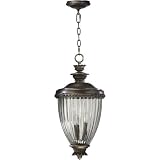 Quorum International 7318-3-39 Bronze Patina Fontaine Traditional / Classic 3 Light Outdoor Pendant from the Fontaine Collection