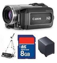 Canon HF200 HD Flash Memory Camcorder (Bundle) 8GB SD Card, Extra Battery, Tiff Switch Case & Tripod Kit