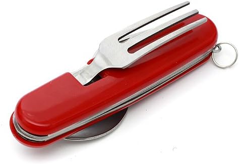 ZALPALZA® Outdoor Foldable Multi-function Fork Spoon Opener Combination for Camping