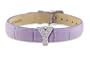 Diamond Clip On Initial letter "Y" with Purple Leather Bracelet