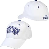 TCU Horned Frogs White Fit Stretch Cap from Top of the World