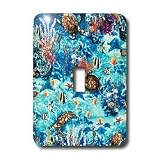 Lee Hiller Designs Ocean - Ocean Life Sea Turtles, Angel Fish, Coral, Seahorses and Star Fish - Light Switch Covers - single toggle switch
