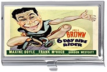 SIX DAY BIKE RIDER Joe E. Brown Unique Fashion Business Name Card Holder Stainless Steel Case