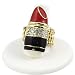 Goldtone Clear Rhinestone Lipstick Stretch Fashion Ring