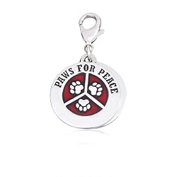 Pet Red Paws for Peace Pewter Keychain