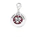 Pet Red Paws for Peace Pewter Keychain