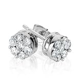 Diamond Cluster Earrings 1/6ctw