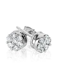 Diamond Cluster Earrings 1/2ctw