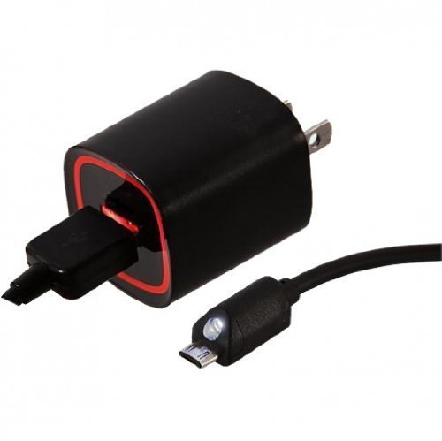 Smart Dual LED TAG Heuer Meridiist Infinite SmartPhone Rapid Wall Charger Kit with 6Ft. Touch Activated LED Micro-USB Cable that Only uses power when needed!
